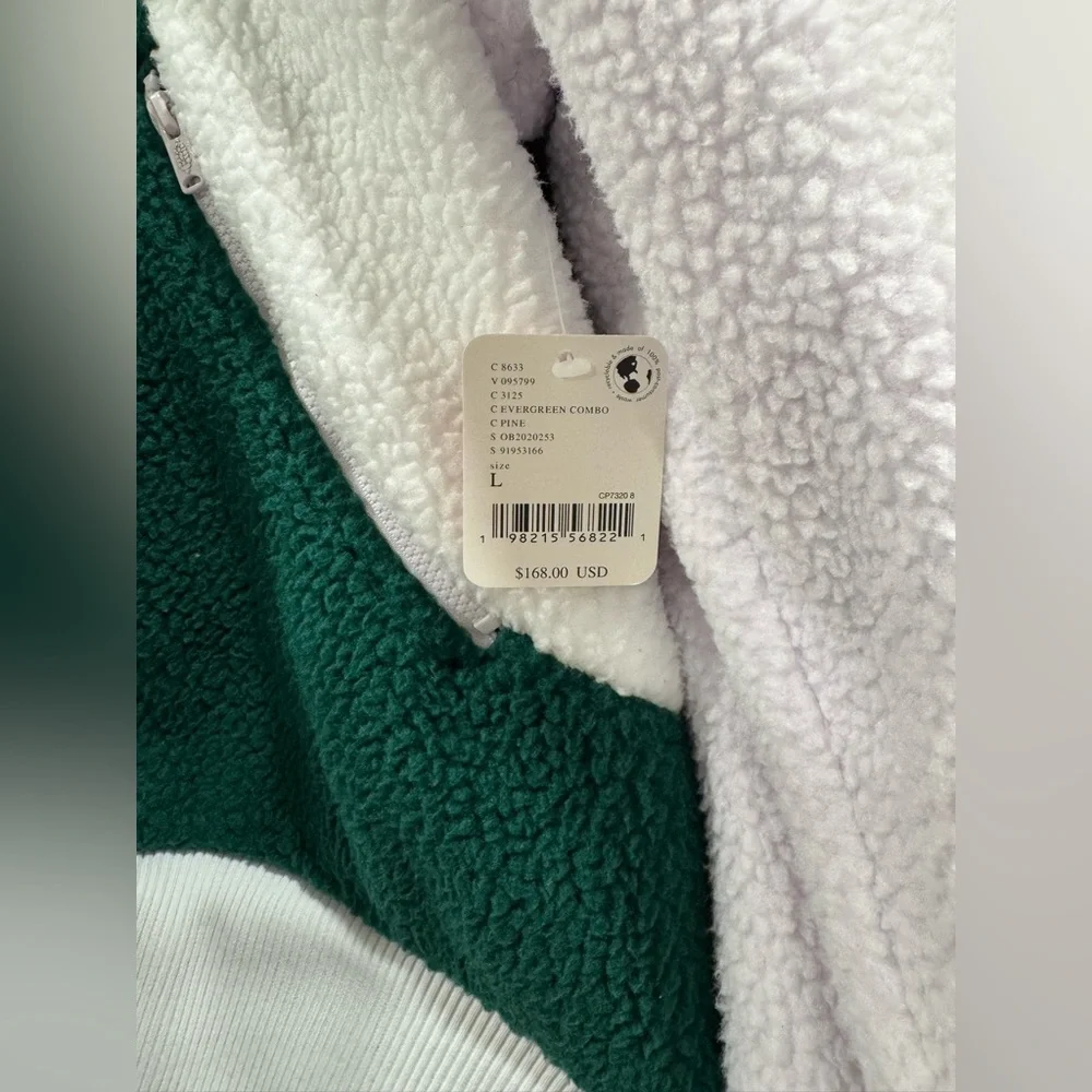 Free People FP Movement NWT Hit The Slopes Fleece Hoodie Evergreen Combo - Picture 7 of 8